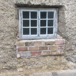 The bricks forming the window cill were taken down, numbered and then replaced in their original position.