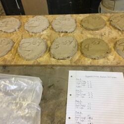 Samples of lime mortars were made using different aggregates for mortar repairs and repointing.