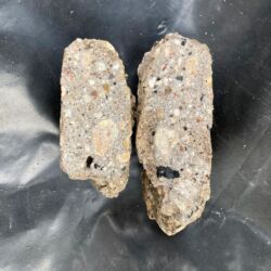 Samples of the original floor material were used for matching the repair mix to.
